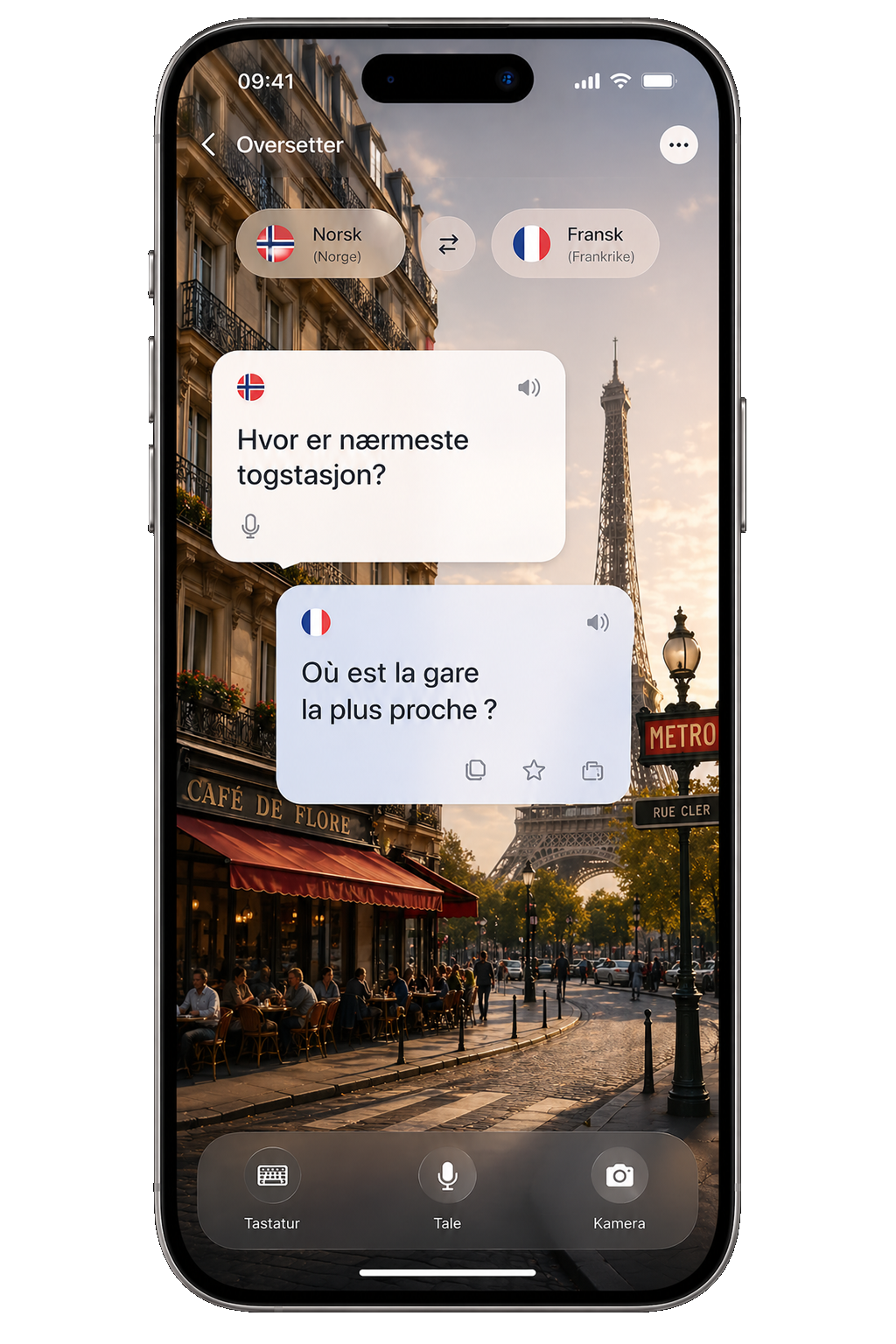 Min Oversetter Pro interface on iPhone